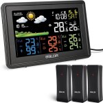Station mto numrique connect sans fil thermometre exterieur hygromtre tendance prvision 3 capteurs ...