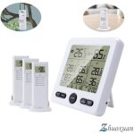 Station mto sans fil avec 3 capteurs thermomtre hygromtre numrique intrieur / extrieur moniteur ...