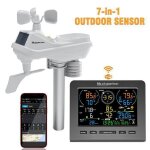 Station mto wi - fi 7 en 1 sans fil pluviomtre capteur de temprature et dhumidit anmomtre prvisions ...