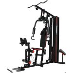 Station de musculation - novonova - multifonction - 80kg - noir et rouge - ajustements multiples