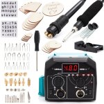 Station de soudage et pyrograveur / brleur  bois yihua 939d - ii 145 w + lot de 20 pices de contreplaqu ...