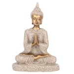 Statue de bouddha assis en mditation sculpture figurine artisanale pour dcoration intrieure (dor) ...