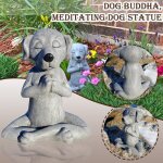 Statue de bouddha en forme de chien statue de chien en mditation dcoration de jardin pour chien de ...