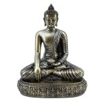 Statue de bouddha méditation zen décoration intérieure 20 cm finition couleur argentée mat style oriental ... Statue de bouddha méditation zen décoration intérieure 20 cm finition couleur argentée mat style oriental ...