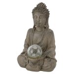 Statue de bouddha en résine avec lampe pour lextérieur Statue de bouddha en résine avec lampe pour lextérieur