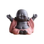 Statue de bouddha rieur maitreya en cramiquedcoration de thpetit moine - style happy smileorange - rapanda ...
