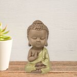 Statue bouddha toge jaune - atmosph�re zen - figurine porte - bonheur - id�e cadeau toute g�n�ration ...