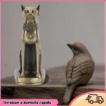 Statue de chat �gyptien - dilwe - m�tal - 15 cm - d�coration int�rieure - vintage