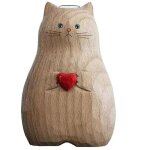 Statue de chat vase fleurs vase en bois textur fait la main pour chat cadeau de thanksgiving amoureux ...