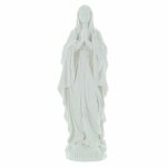 Statue de notre dame de lourdes blanche en rsine 12cm