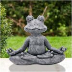 Statue de grenouille de mditation sculpture sur pierre solide anti - corrosion adapte la dcoration de ...