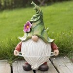 Statue de nain en rsine de jardin figurine de gnome en forme mignonne figurine tanche de jardin extrieur ...