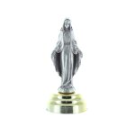 Statue vierge miraculeuse en métal avec socle doré aimanté 6 cm Statue vierge miraculeuse en métal avec socle doré aimanté 6 cm