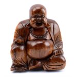 Statuette du bouddha chinois en bois sculpt� 11cm