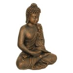 Statuette bouddha en fibre de verre h53cm bronze - atmosphera createur dinterieur