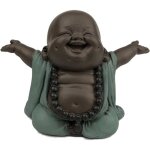 Statuette bouddha rieur bienvenue - porte - bonheur - d�coration zen / feng shui - accueil chaleureux ...
