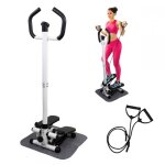 Stepper avec cordes �lastiques mobiclinic intensit� r�glable hauteur r�glable �cran lcd compact step ...