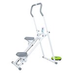 Stepper fitness et grimpeur vertical - guidon et p�dales r�glables - �cran lcd - blanc - charge max 150 ...