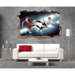 Stickers 3d - décoration murale - foot - 30x20cm - pour enfant - haute qualité Stickers 3d - décoration murale - foot - 30x20cm - pour enfant - haute qualité