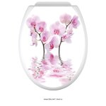 Stickers abattant wc - lumal�a - orchid�es - adh�sif brillant - 35x43 cm