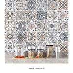 Stickers carrelage - lumal�a - 3617689911946 - motif carreaux de ciment - adh�sif mat - 36 stickers 15x15 ...