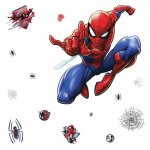 Stickers g�ant - spiderman - rouge et bleu - d�coration murale - enfant