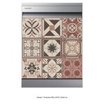 Stickers lave vaisselle - lumal�a - carreaux de ciment - adh�sif + protection brillante - 60x60 cm