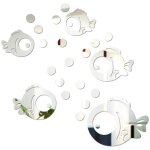 Sticker mural acrylique 3d poisson et bulles autocollants miroir pour chambre salon salle de bain d�coration ...