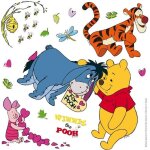 Sticker mural - ag design - winnie lourson - 30 x 30 cm - multicolore - dcoration chambre bb