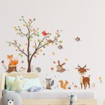 Stickers muraux animaux forêt arbre autocollant mural animaux ours renard cerf feuilles décoration murale ... Stickers muraux animaux forêt arbre autocollant mural animaux ours renard cerf feuilles décoration murale ...