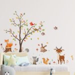 Stickers muraux animaux forêt arbre autocollant mural renard cerf hibou décoration murale chambre enfants ... Stickers muraux animaux forêt arbre autocollant mural renard cerf hibou décoration murale chambre enfants ...