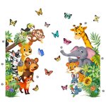 Stickers muraux animaux de la jungle autocollant mural safari Éléphant girafe tigre décoration murale ... Stickers muraux animaux de la jungle autocollant mural safari Éléphant girafe tigre décoration murale ...