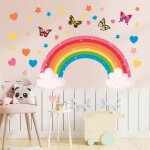 Stickers muraux arc en ciel - aqsacokiya - mural papillons nuage �toile d�coration murale chambre enfants ...