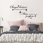 Stickers muraux citations autocollant famille mural texte histoire damour dcoration home dcalque wall ...