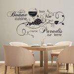 Sticker mural - lumal�a - citation bonne cuisine - noir - 77x151 cm
