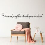 Sticker mural - lumal�a - citation vivre et profiter de chaque instant - noir - 7x57 cm