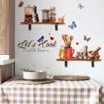 Stickers muraux cuisine autocollant mural citations phrase deco stickers cuisine salle � manger porte ...