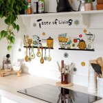 Stickers muraux cuisine proverbe autocollants mural ustensiles de cuisine marguerite dcoration murale ...