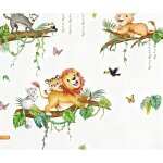 Stickers muraux - d�cor animaux de la jungle et branches - amovibles