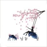 Sticker mural - jedbesetzt - cerisier blanc - vinyle - chambre - d�coration contemporaine