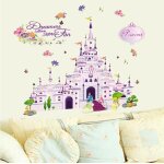 Stickers muraux enfants chateau autocollant mural princesse deco stickers chambre enfants fille b�b� ...
