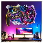 Stickers muraux enfant gamer 3d autocollant mural gaming xxl d�coration murale salle de jeux chambre ...
