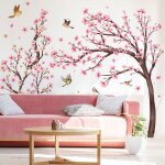 Stickers muraux grand branche de fleurs decoration chambre autocollant mural autocollants cerisier floral ...