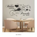 Sticker mural - lumal�a - citation bonne cuisine - noir - 47x92 cm