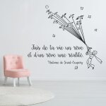 Sticker mural - lumal�a - citation fais de ta vie un r�ve - noir - 97x112 cm
