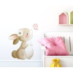 Stickers muraux mignon lapin autocollant mural lapin baiser papillon d�coration murale pour enfants filles ...
