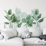 Stickers muraux plante tropical d�coration sticker muraux jungle autocollant feuilles verts amovibles ...