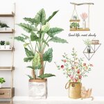 Stickers muraux tropicaux - okz - plantes et fleurs - feuilles de palmier - pvc �cologique - imperm�able ...