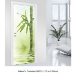 Stickers pour porte - lumal�a - bambou - adh�sif + protection mate - largeur 73 x hauteur 205 cm