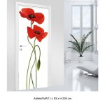 Stickers pour porte - lumal�a - coquelicots - adh�sif mat - largeur 63 x hauteur 205 cm